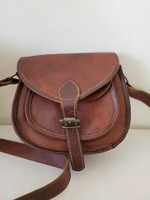 Vintage Genuine Leather Saddle Bag Women Purse Hobo Sling Satchel Bag  • $59.99