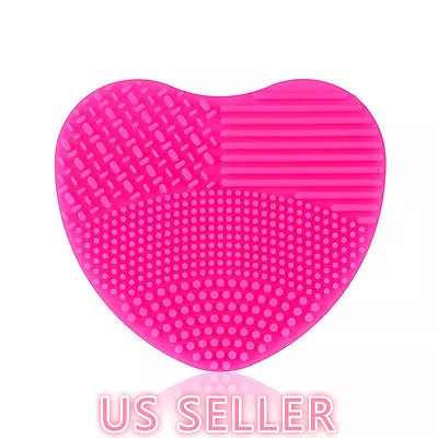 MAKEUP BRUSH CLEANER Heart Shape Scrubber Cosmetic Cleaning Silicone Foundation  • $5.10