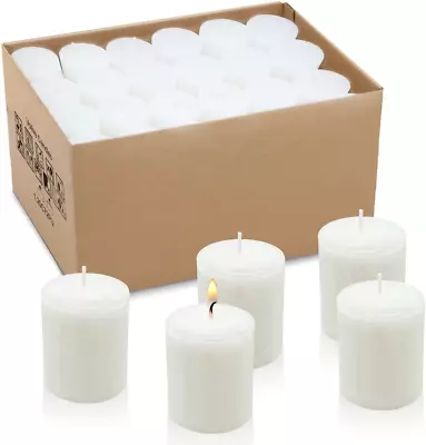 12 Hours Votive Candles 24 Packs Unscented White 2.0 Inch Wax Candles NEW USA • $27.99