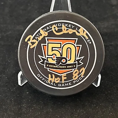 BOBBY CLARKE  HOF 87  Philadelphia Flyers 50th Anniversary Official Puck JSA COA • $49.99