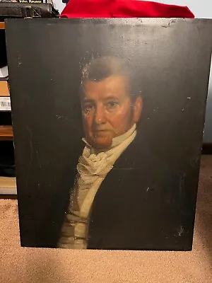 Early 19th C 1826 Boston Ma Oil On Board Portrait Painting By Francis Alexander • $599