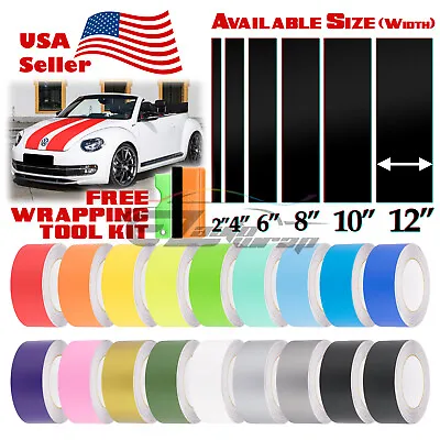 $15.99 • Buy Matte Color Racing Stripes Vinyl Wrap Decal For Volkswagen Beetle 10FT / 20FT