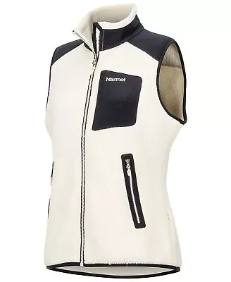 Marmot Jacket Wiley Fleece Vest Cream Black Women Sz M NEW NWT • $40