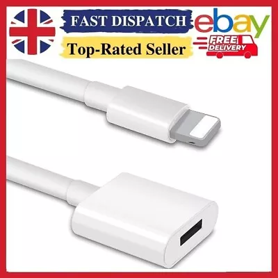 8Pin Male To Female Extension Data Cable For IPhone 6 7 8Plus IOS10.3iPad • £4.39