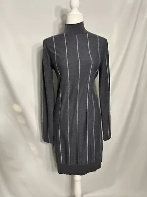 M.M. LAFLEUR New York The Effy Merino Wool Pencil Dress Sz M Gray Striped Womens • $49.99