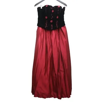 Bellissima Vintage Corset Gothic Victorian Masquerade Long Flowing Dress Size 14 • $69.95