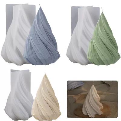 £9.89 • Buy Cone Shaped Spiral Silicone Mold Aromatherapy Candle Moulds Wax Plaster Soap DIY