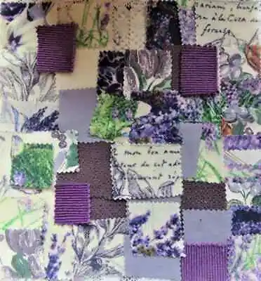 Lavender And Lilac Fabric Scraps Bundle Slow Stitch Inspirational Kit 60 Pcs • £11.99