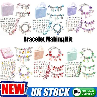 £11.80 • Buy Bracelet Making Kit Beads Jewellery Charms Pendant Set DIY Craft Girls Kids Gift