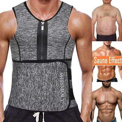 $31.99 • Buy Men's Body Shaper Waist Trainer Slimming Sauna Sweat Undershirt Gym Shapewear AU