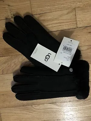 $155 Nwt Ugg Australia Womens Black Suede Gloves Large 14049 • $79