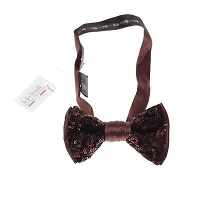 Italo Ferretti NWT Velvet Bow Tie Adjustable Size Brown With Sequins • $112.49