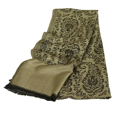 Sanskriti New Cream Shawl Viscose Phulkari Woven Work Long Stole Soft Scarf  • $52