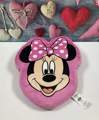 Minnie Mouse Disney 3D Face 14” Pink Pillow Soft Cushion Decor • £9.99