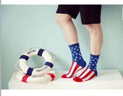 American Flag Sports Socks For Men And Women Patriotic USA Freedom Socks 2 Pairs • $8.59