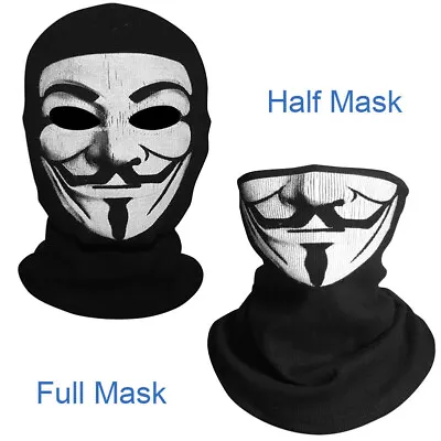 Handmade Fabric Vendetta V Mask Helmet Smile Balaclava Cover Hood Halloween Prop • £11.88