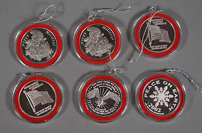 Lot Of 6 - 1 Oz Troy .999 Fine Silver Round - Paine Webber Christmas Peace • $56