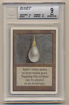 BGS 9 MTG Magic The Gathering Unlimited Mox Pearl MINT Condition!! • $5799.99