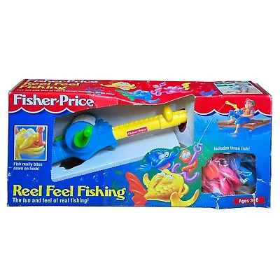 Vintage Fisher Price Reel Feel Fishing Pole W/ 3 Fish Toy Complete In Box • $79.99