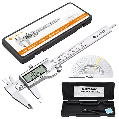 Neoteck Digital Caliper Vernier+Feeler Set 6 Stainless Steel Micrometer 0.0005  • $24.65