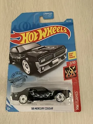 1 2019 Hot Wheels HW Flames Black ‘68 Mercury Cougar • $1.86