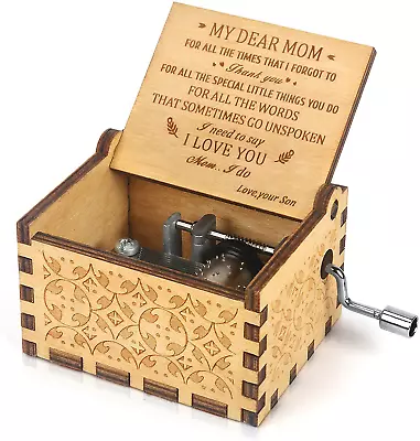 Music Box Hand Crank Engraved Mother Day-My Sunshine Mechanism Antique Vintage.. • $22.99