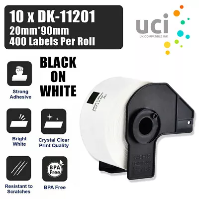 10x PRINTER LABELS Fits For BROTHER DK11201 QL-500 QL 1050 550 560 570 580 29MM • £17.03