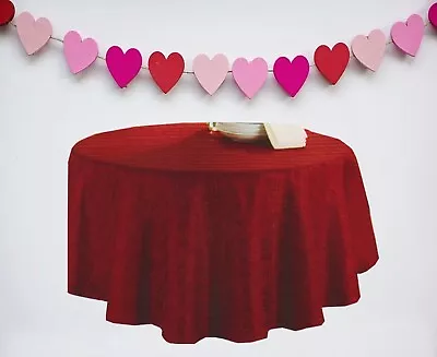 Red Round Tablecloth Sedona 70 Inch Water Repellent Stain Release Kitchen Dining • $12