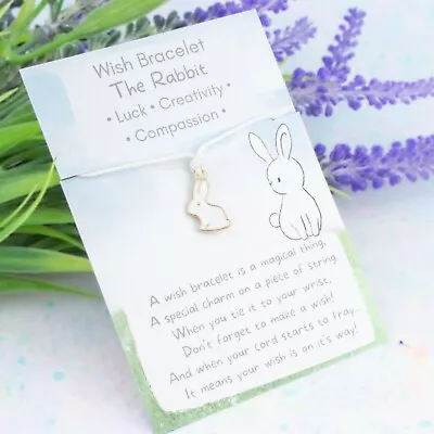 Rabbit Wish Bracelet Tie On Make A Wish Easter Bunny Egg Hunt Rewards • £3.49