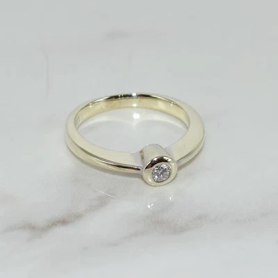 9ct Solid White Gold Hallmarked 375 Natural Diamond Ring • $199