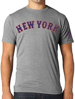 New York Mets MLB '47 Fieldhouse Embroidered Gray Tee T-Shirt Men's Large L • $21.99