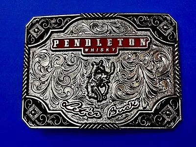 2019 Pendleton Whiskey Let'er Buck Rodeo Cowboy Montana Silversmiths Belt Buckle • $17.50