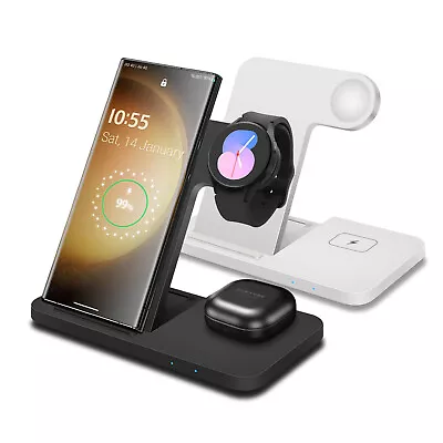 3in1 Wireless Charger Dock Station For Samsung S23  Galaxy Watch 4 Classic Buds2 • £19.19