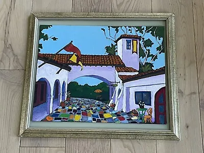 Oil Painting Of Mexican Hacienda Casa Size 14x18 Inches Framed • $50