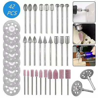 Metal Carborundum Diamond Cutting Grinding Burr Bit Kit For Dremel Rotary Tool • $16.14