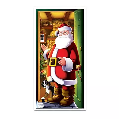 Christmas Santa Door Cover Holiday Welcome Decorations • $10.95