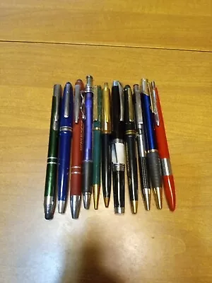 Vintage Ballpoint Pen Lot Of 11 Multiple Brands Working Condition Rare Unique  • $15.75