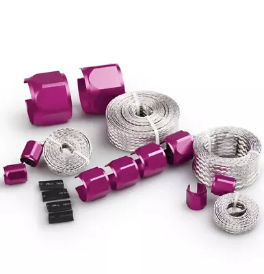 $24.99 • Buy Red Braided Hose Sleeve Sleeving Kit -Radiator, Vacuum, Heater & Fuel Line Hose