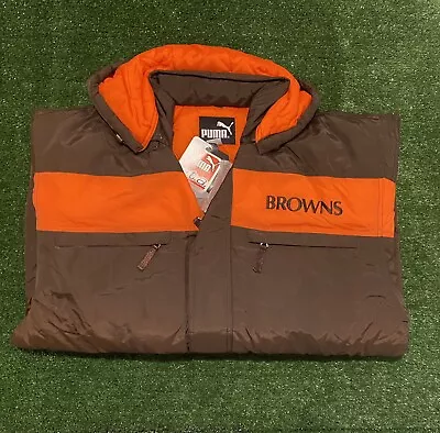 Vintage Puma Cleveland Browns Zip Up Jacket Coat Pro Line NWT Large • $59.99