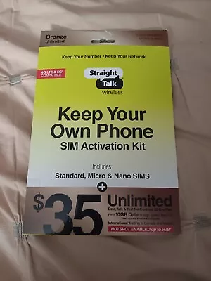 Straight Talk Bring Your Own Phone BYOP Activation Kit 4 Or 5G + 1 Month SERVICE • $25