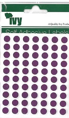 980 Purple 8mm Self Adhesive Round Dot Labels - 232720 - Made In The UK By Ivy • £1.99