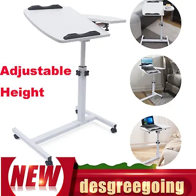 Over Bed Table Mobile Rolling Laptop Stand Computer Bedside Table Adjustable New • $50.35