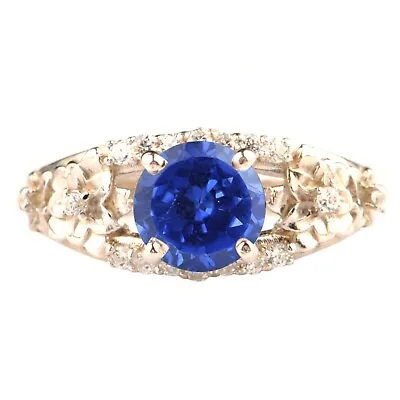 1.75Ct Round Cut 100% Natural Blue Tanzanite Women's Ring In 925 Sterling Silver • £142.80