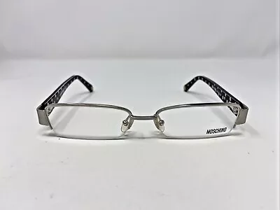 MOSCHINO Eyeglasses Frames MO03501 52-16-130 Black/Silver Half Rim BF30 • $51.50