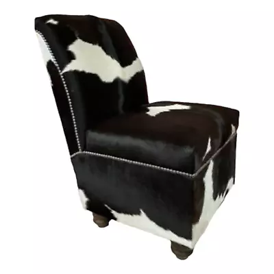 Stunning Bedroom Chair With Seat Storage - Genuine Black/White/Brown Cow Hide • £495