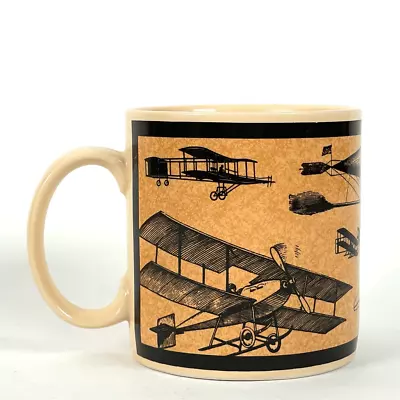 Vintage Russ Berrie Aircraft Mug History Of Flight Ceramic Coffee Mug • $10