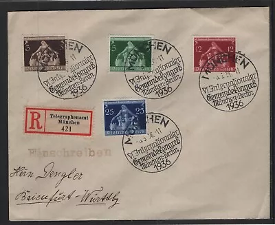 Germany D. Reich 1936 Congress In Berlin Complete Set Stamps On Registered Fdc • $2