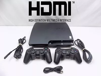 Ps3 Playstation 3 Slim Console 320 Gb + 2x Wireless Controllers + Cables • $189