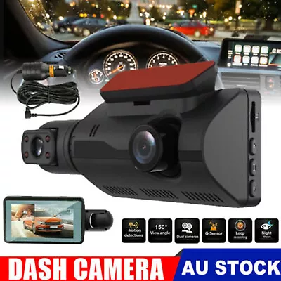 1080P Front And Rear Dual Lens 3'' Car Dash Cam Recorder G Sensor DVR Camera AU • $30.59