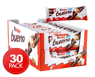 30 X Kinder Bueno Chocolate Bar Hazelnut Chocolate Treat Easter Work Kids School • $72.50